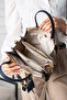 Women's Shoulder Bag - Original Medium Size Stylish Handbag with Gold Chain Shawl Accessory 6087 - 7