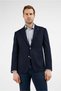 Navy Blue Swallow Collar Plain Slim Fit 6 Drop Jacket 1002255159 - 5