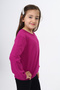 Girl's Relax Fit Crew Neck Embroidered Printed Sweatshirt - 2 Yarns - 4