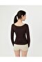Brown Ecovero ™ Viscose Women's Long Sleeve Semi-Wide Collar 4-Season Undergarment - 2