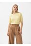 Women's Crew Neck Short Sleeve Knit Sweater with Accessories