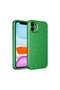 iPhone 11 Compatible Camera Protected Silvery Luxury Bsay Cotton Case-Green