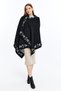 Special Beard Yarn Cashmere Textured Battal Knitwear Shoulder Shawl, Women,Teenagers,Mothers, Black-Bone-Grey - 2
