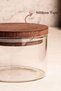 6 Pieces of 300ml. Acacia Lid Glass Jar Set / Breakfast Jar / Sauce Jar - 4