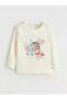 Lcw Kids Ecru Crew Neck Stitch Printed Girls' Pajama Set - 2