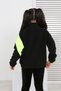 Girl's Stand Collar Zippered Color Block Raglan Sleeve Fleece Cardigan - Adjustable Elastic Waist - 3