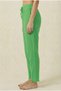 Grass Green Black 100% Cotton Muslin Fabric Ankle Length Women's Trousers - Elastic Waist, Lace-Up, Narrow Leg, Anti-Sweat - 3
