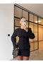 Belden Oturtmali Pleated Jacket Skirt Suit Black
