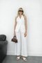 Halter Neck Buttoned Vest Trousers Women's Set - 2