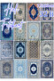32Pcs Blue Carpet Rug Patterned Photocard Good Quality Postcard Clipboard Cards Suitable for Making Carpet Clipboard Cards