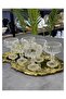Lvn Lüx 6-Piece Glass Crystal Turkish Delight Serving Bowl with Stand