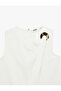 Asymmetrical Collar Sleeveless Blouse with Metal Accessories - 3