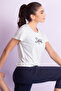 Comfort Fit Active Text Print T-shirt in White - 3