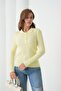 Women's Shirt Collar Buttoned Ribbed Slim Knit Sweater - 2