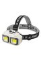 مصباح رأس AKUMO HX-816 قابل لإعادة الشحن بتقنية COB LED مع مستشعر موجة، إضاءة مزدوجة، شحن من النوع C