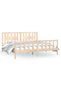 Bed frame with headboard 200x200 cm, solid pine wood - 2