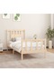 Bed frame with headboard, 90x200 cm, solid pine wood