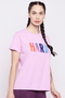 Comfort Fit Text Print Active T-shirt in Lilac - 3