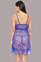 Chic Basic Self-Patterned Babydoll in Navy with G-string - Mesh - 4