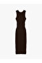 Women'S Brown Midi Pencil Dress