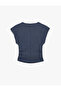 Women'S Navy Crew Neck T-Shirt - 2
