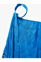 Women'S Sax Fringed One Shoulder Dress - 3