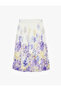 Women'S Ecru Design Floral Chiffon Skirt - 2