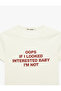 Women'S Ecru Printed T-Shirt - 3