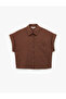 Women'S Brown Pocket Detail Shirt