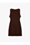 Women'S Brown Sleeveless Mini Dress - 2