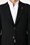 Black Lightly Patterned Blazer Jacket - 2