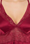 Chic Basic Padded Babydoll in Maroon - Satin - 6