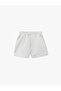 Women'S Grey Melange Mini Shorts - 2