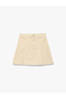 Girl'S Beige Cotton Mini Skirt