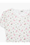 Women'S White Design Floral Lace T-Shirt - 3