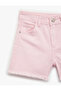 Girl'S Pink Straight Fit Denim Shorts - 3