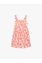 Girl'S White Design Strappy Floral Dress