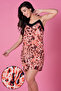 Animal Print Babydoll in Beige - Crepe & Lace