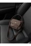 Women's Brown Gold Lock and Charm Detailed Adjustable Strap Burgundy Hand Shoulder and Crossbody Bag Mina - 2