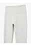 Women'S Grey Melange Flare Sport Leggings - 3