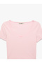 Women'S Pink Cotton Crop T-Shirt - 5