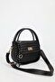Women's Black Gold Lock and Charm Detailed Adjustable Strap Shoulder and Crossbody Bag Mina - 2