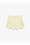 Girl'S Yellow Tweed Mini Shorts