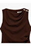 Women'S Brown Sleeveless Mini Dress - 3