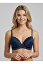 Women's Navy Blue V620161 Milan Underwire Push up / Padded Lace Comfy Bra