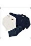 طقم سترة للأولاد - سترة بومبر بسحاب وقميص بأزرار وبنطلون جينز - 2