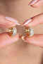 Luxury Thick Waterway Hoop Earrings / Earrings Embellished with Zircon Stones - 2