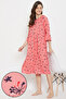 Feeding Pretty Florals Mid Length Maternity Nightdress in Pink- Cotton Rich