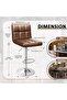 Homall Modern Swivel Bar Stools Set of 2, Adjustable Height PU Leather Counter Stools - Brown - 3