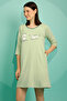Graphic & Text Print Nighty in Mint Green - 100% Cotton - 2